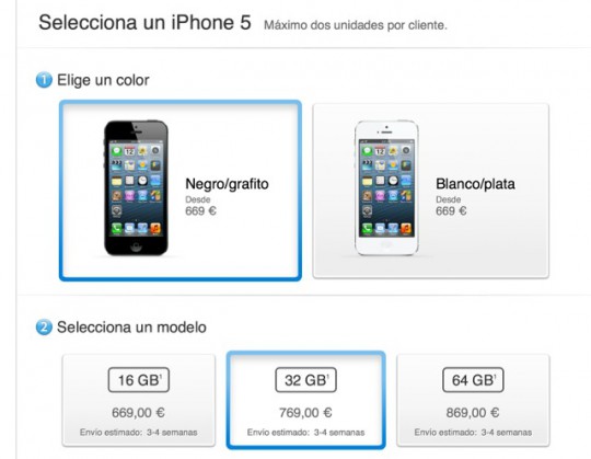 iPhone 5 in Spain