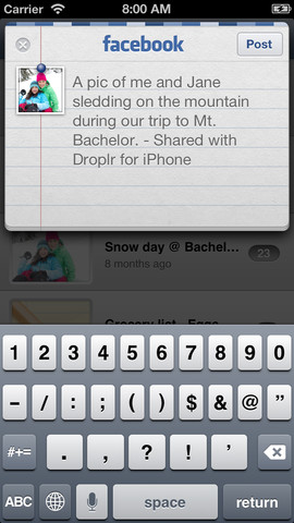 Droplr for iPhone