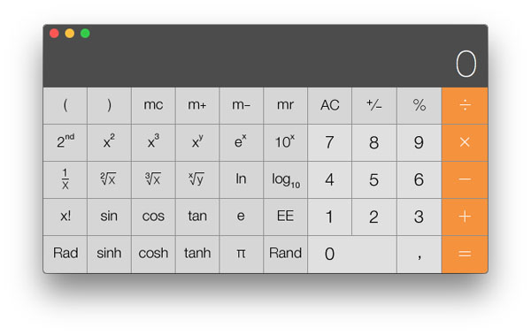 Горячие клавиши для переключения режимов Калькулятора в OS X