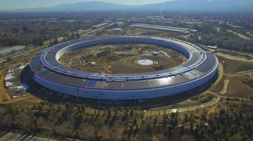 Свежее видео из новой штаб-квартиры Apple
