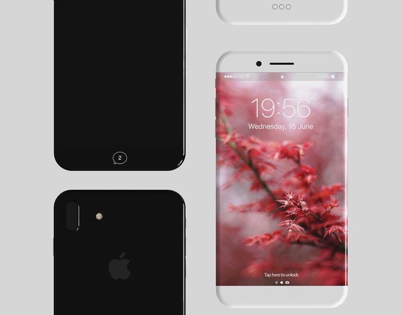 Концепт iPhone 8: стеклянный корпус и безрамочный дисплей OLED
