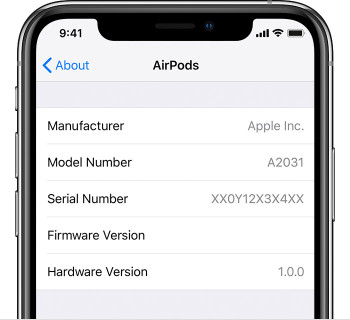 find-airpods-serial-number-iphone-settings